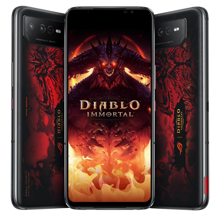 Asus ROG Phone 6 Diablo Immortal Edition front viewe and back side view