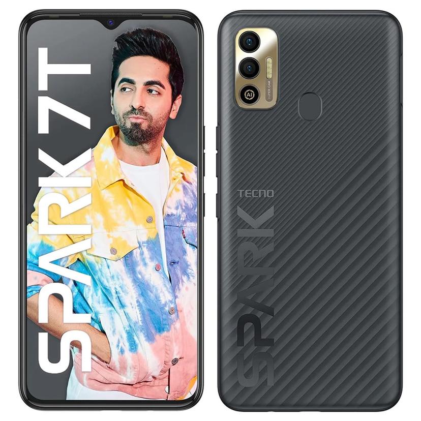 Tecno Spark 7T back and front view