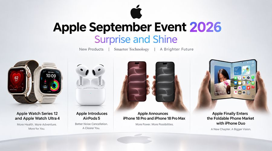 Apple September Event 2026: iPhone Duo, iPhone 18 Pro, Apple Watch Series 12 and AirPods 5 Announced