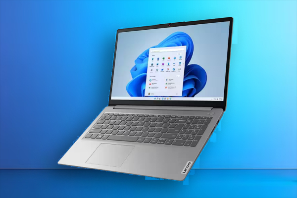 Lenovo IdeaPad 1 with 15.6" display, Celeron N4020, 4GB RAM, 256GB SSD — great for travel and light multitasking.