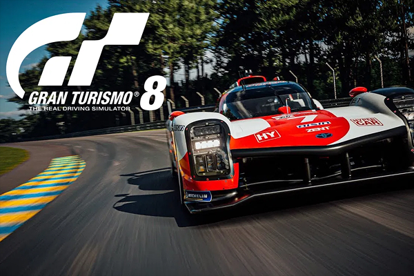 Sports car on a detailed track with ray tracing and real-time reflections at high frame rates.