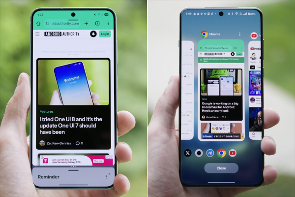 Android split-screen vs Samsung DeX multitasking.
