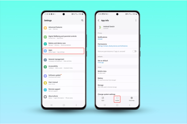 Turn off pre-installed apps to remove them from view.