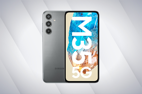 Samsung Galaxy M35 5G with 50MP OIS main and ultrawide lens.