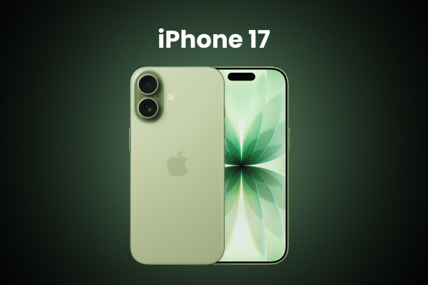 iPhone 17 front and back design with Super Retina OLED display