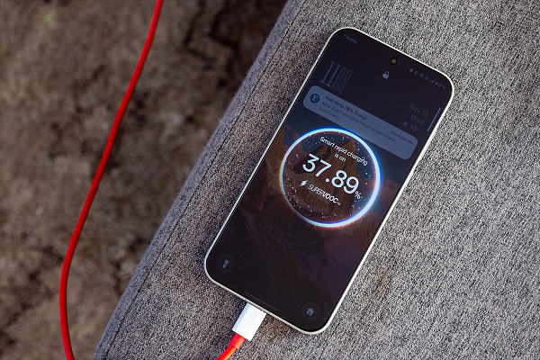 OnePlus 15 with 7300mAh battery for full-day usage and 120W fast charging reaching 50 percent in 10 minutes.