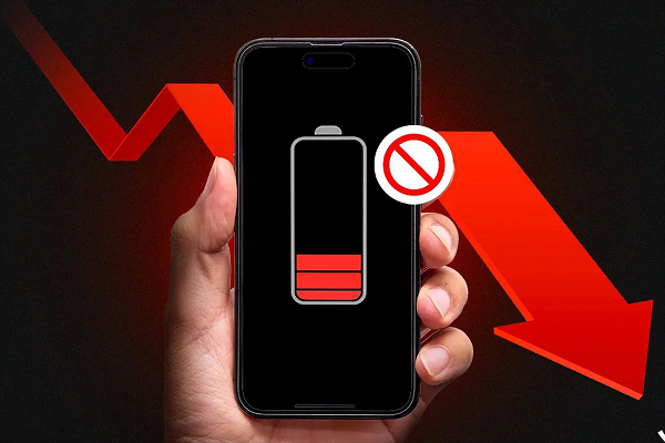 Smartphone screen showing battery saver settings to fix fast battery drain.