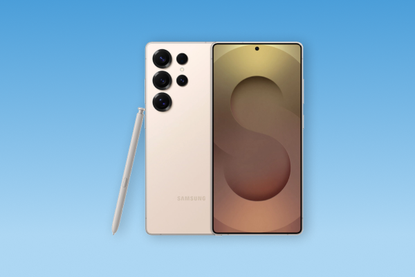 Samsung Galaxy S25 Ultra phone with stylus; strength in productivity; weaker low-light camera.