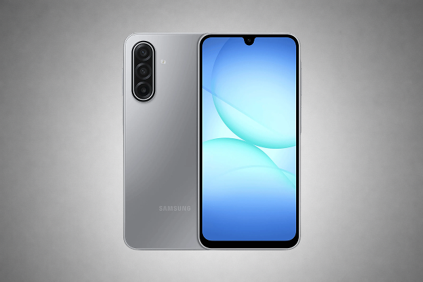 Samsung Galaxy A17 5G smartphone with bright AMOLED display and modern look.