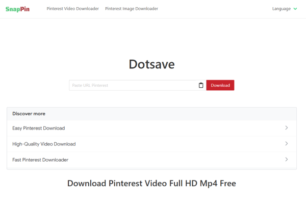 Simple tool to download Pinterest videos, images, and GIFs directly from a link.