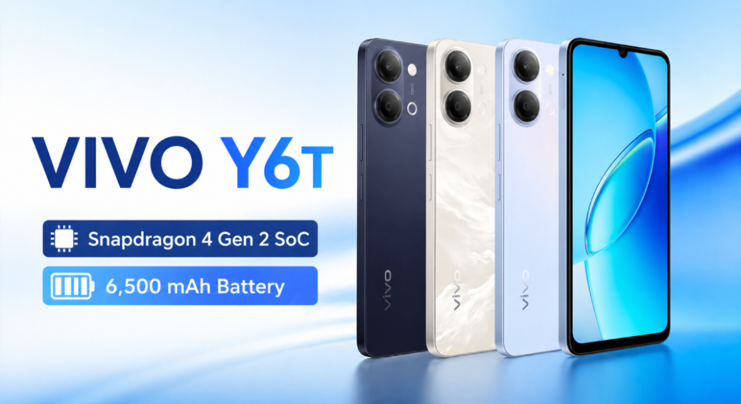 Vivo Y6t Launched with Snapdragon 4 Gen 2 SoC and 6,500 mAh battery