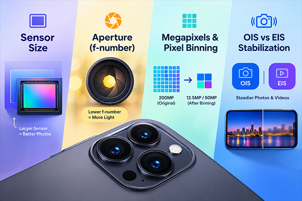 The Main Camera ÔÇö What Actually Matters - TechSpecs Info Smartphone main camera capturing an everyday photo.